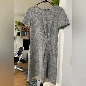 Tibi women’s Heather grew crew neck zip back shirt sleeve shirt dress size 8.